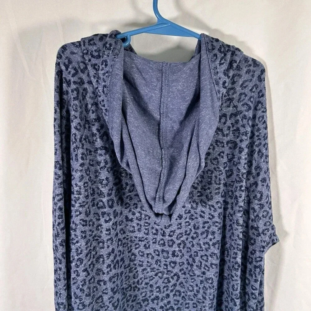 Gap Kids Hoodie Girls XXL Blue Cheetah Print Long Sleeve Lightweight Pullover